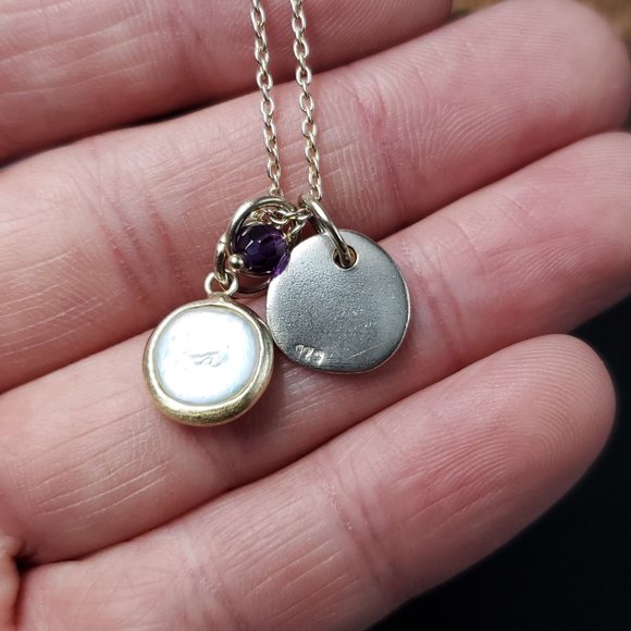 18 Inch Sterling Silver Bird And Shell Pendants Necklace - Picture 3 of 6